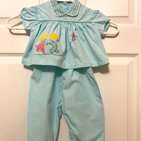 2 Pc Infant Pant/Overall & Top Set - Picture 1 of 6